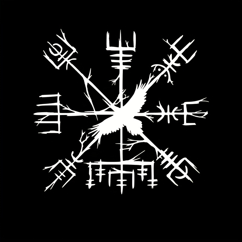 Viking Compass Sticker With Pattern, Car Sticker, Car Window Decoration