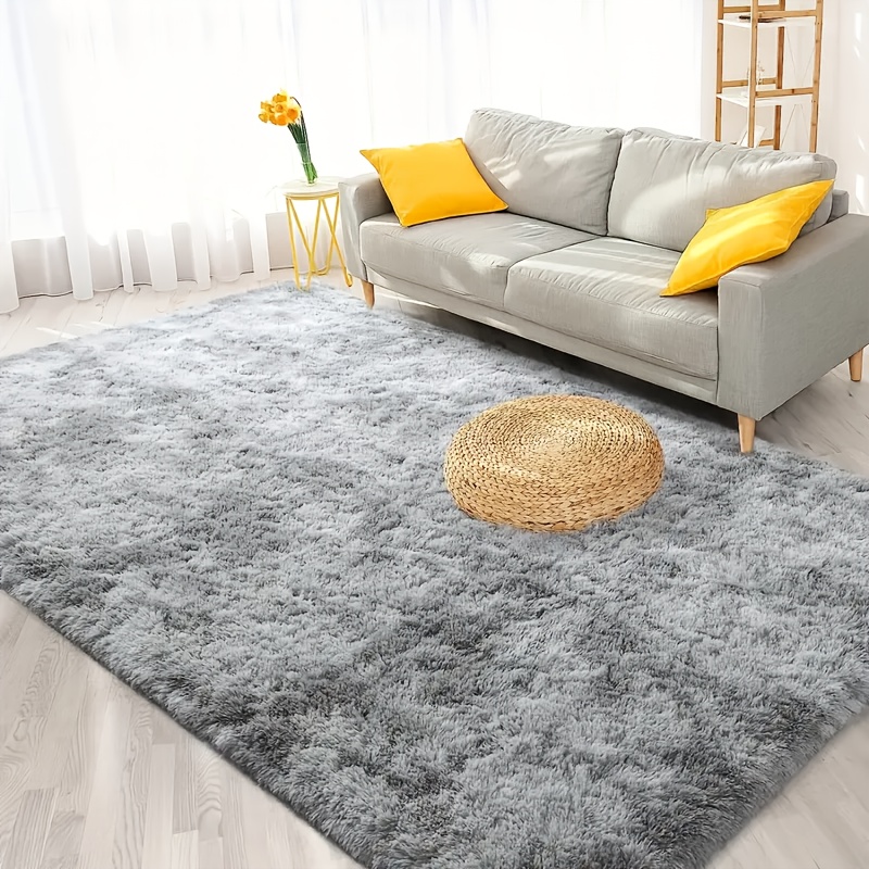 A Super Soft And Fluffy Small Area Rug Made of Long Pile Polyester Fiber, Featuring Tie-Dye Or Solid Color Designs, Perfect for Decorating Bedrooms And Living Rooms, And Is Hand Washable. Bedroom Mat | Plush Polyester Rug | Soft Texture Mat