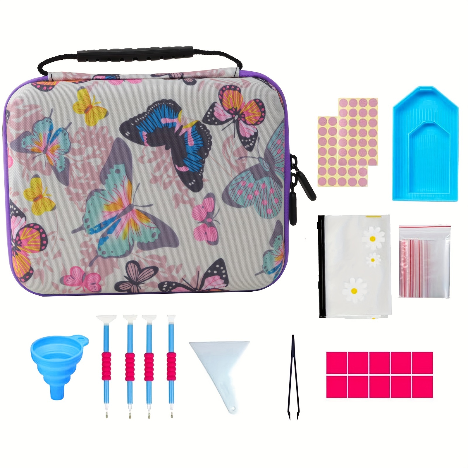 

Ensemble de rangement pour peinture diamant avec flacon de diamant fendu, stylo à diamant pointu et accessoires pour outils