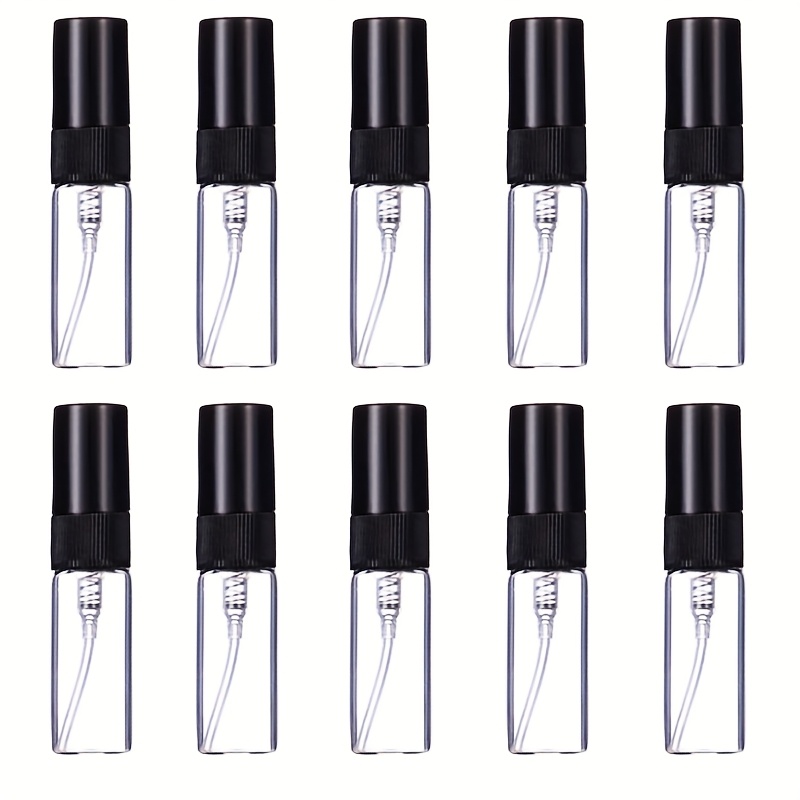 E-shop 10-teiliges Set aus 2ml, 3ml, 5ml 10ml Glas-Parfümzerstäuberflaschen mit Schraubverschluss, Mini-Flaschen, Sprühflaschen