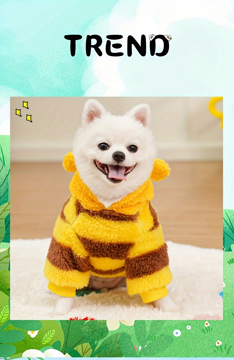 wholesale bee patterned lined transformation clothes for and large dogs and cats autumn and winter pet apparel with leash attachment Product details 0