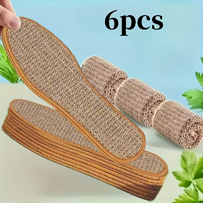 TEMU 6 pezzi/3 Estive in Lino con Artemisia, Unisex, Morbide e Traspiranti, Assorbenti il Sudore con Naturale, , Non Appiccicose, Adatte per Sneakers