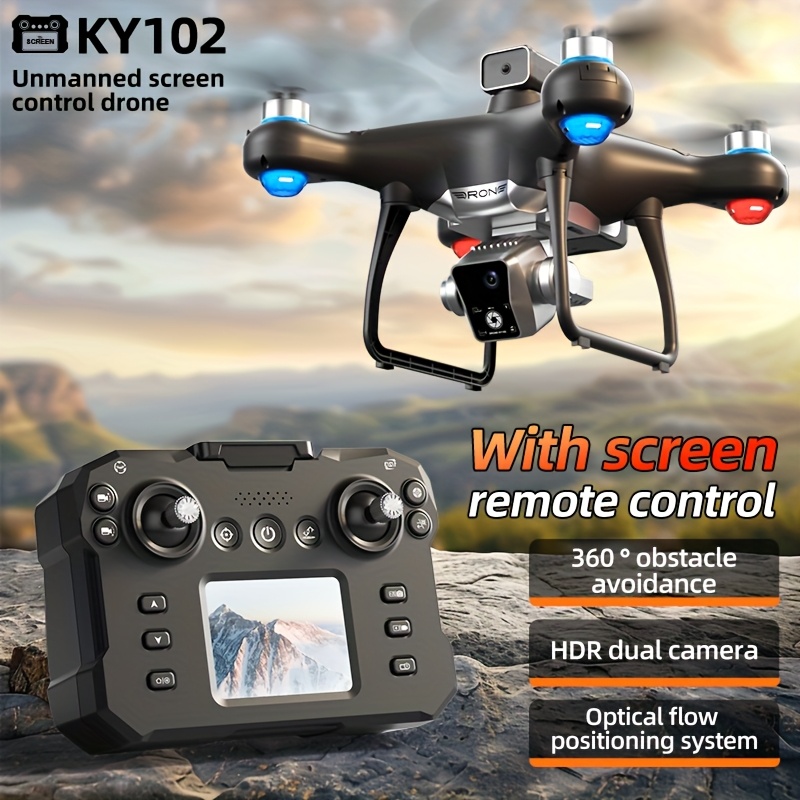 KY102 MAX Drone: FPV Screen Remote, 55min Flight, 360° Avoidance - Trail-Ready Drone Bundle For Camping/Hiking - Best Men'S Gift With 32GB Card, Ultimate Adventure Gift For Camping/Travel