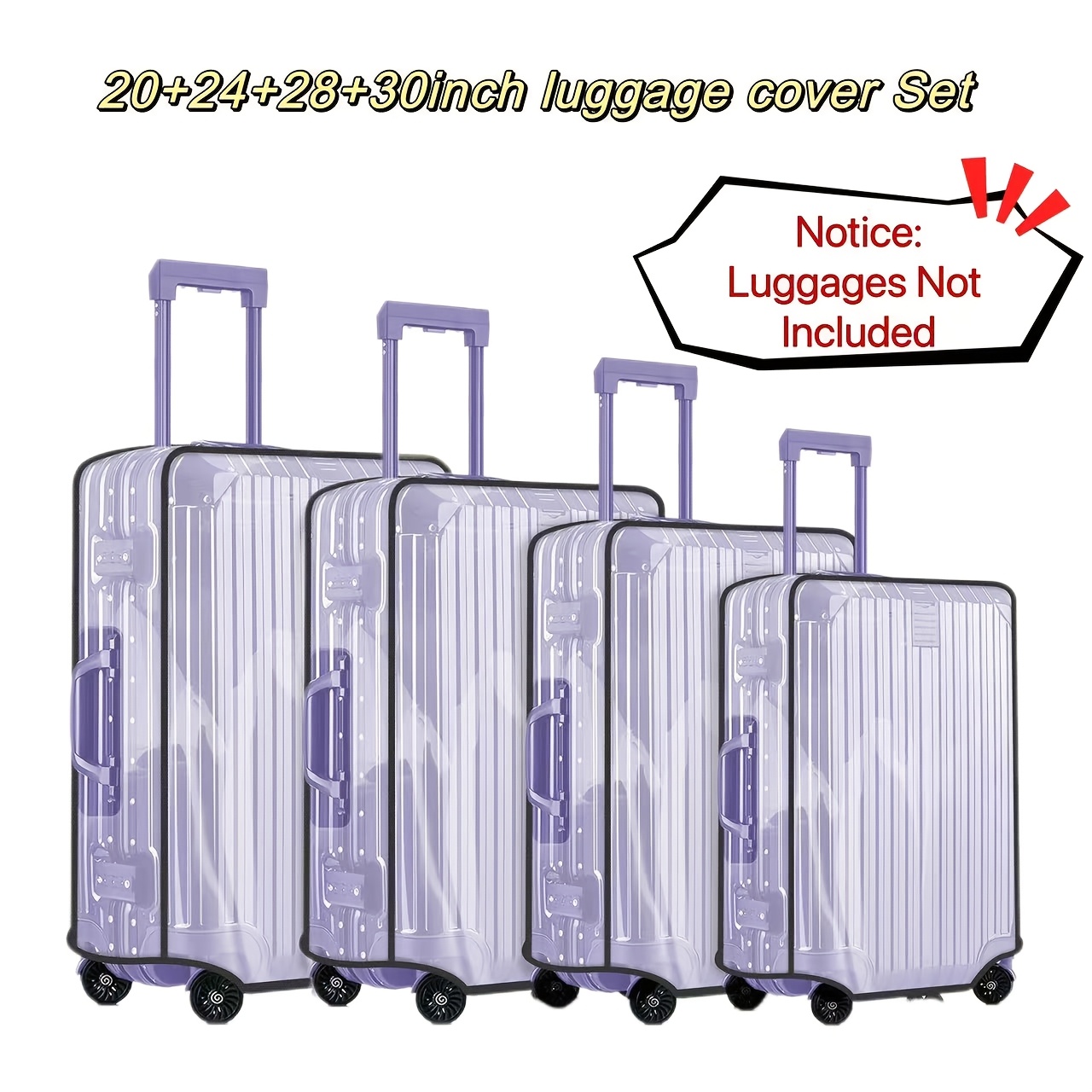 TEMU 20+24+28+30 Inch 4pcs Luggage Cover Set, Foldable And Essential For Travel And Home Use