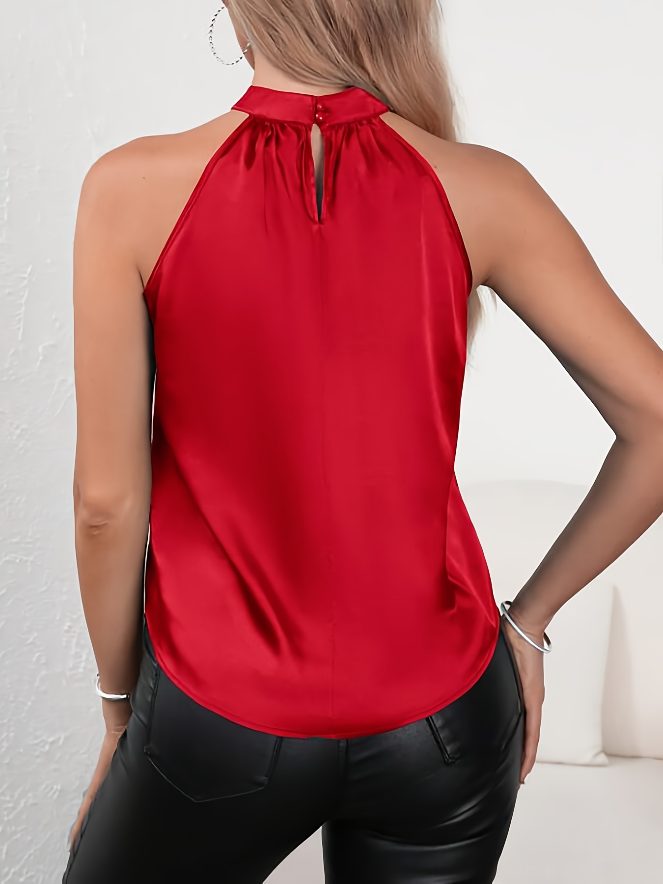 blusa sin cuello halter mujer liso Temu Ecuador - Main Image