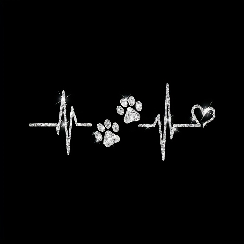 Shiny Ecg Dog Stickers, Suitable For Laptops, Car Windows, Bodywork, Bumpers, Motorcycles, Refrigerators, Suitcases