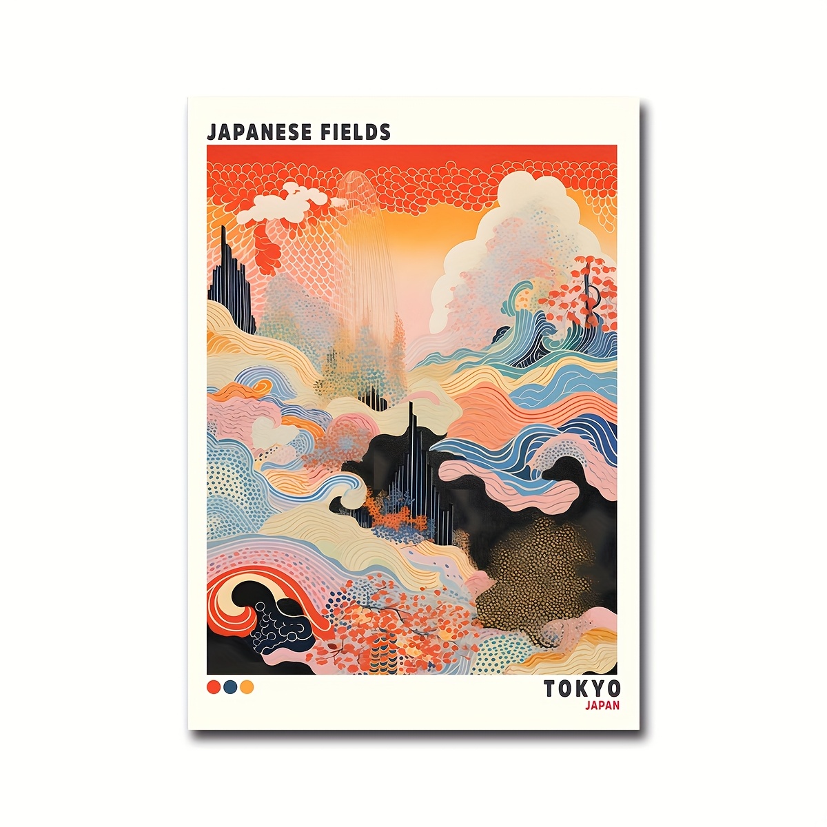 2d Flat, 2d Flat, 1pc/set Of Japanese Field Posters, Japandi Wall Art, Japanese Murals, - Paintings, Japandi Art, Japandi Landscape Murals, Unframed, Halloween Christmas Decor