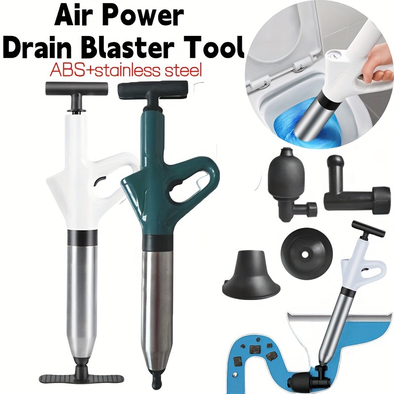 Herramientas Air Power Drain Blaster Desatascador manual para fregadero,  removedor de obstrucciones universal para fregaderos de cocina domésticos  (verde)