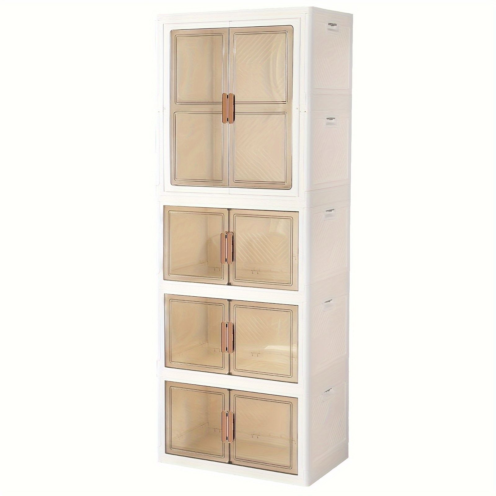 

Syncvibe Portable Closet Collapsible Clothes Cabinet Large Plastic Wardrobe With Hanging Rod Folding Dresser With Double Doors