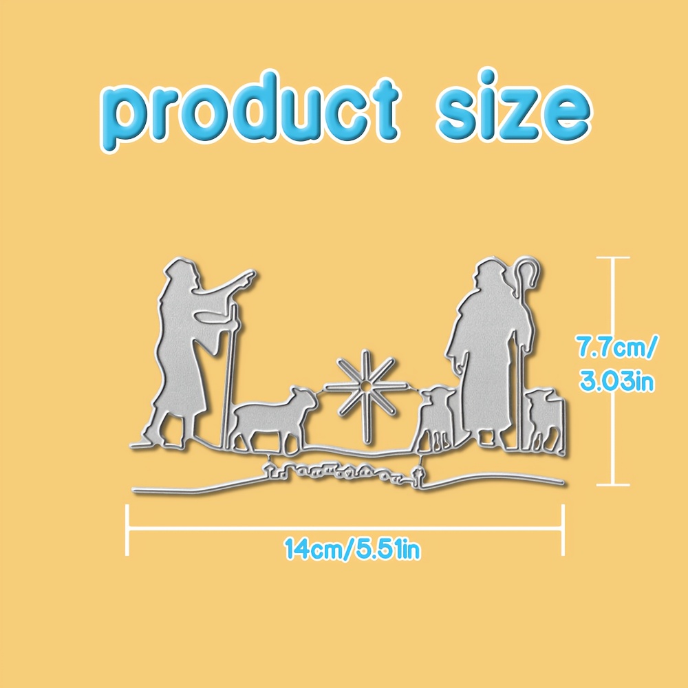 TEMU 1pc Shepherd Metal Cutting Die Is Greeting Card Decorations, Diy Album Embossing Templates, Handmade Greeting Card Metal Cutting Dies, And Gift