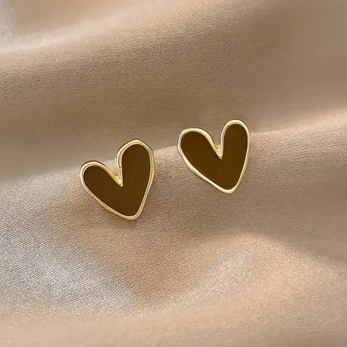 a pair of elegant cute exquisite and versatile irregular heart shaped design womens daily party commuting earrings