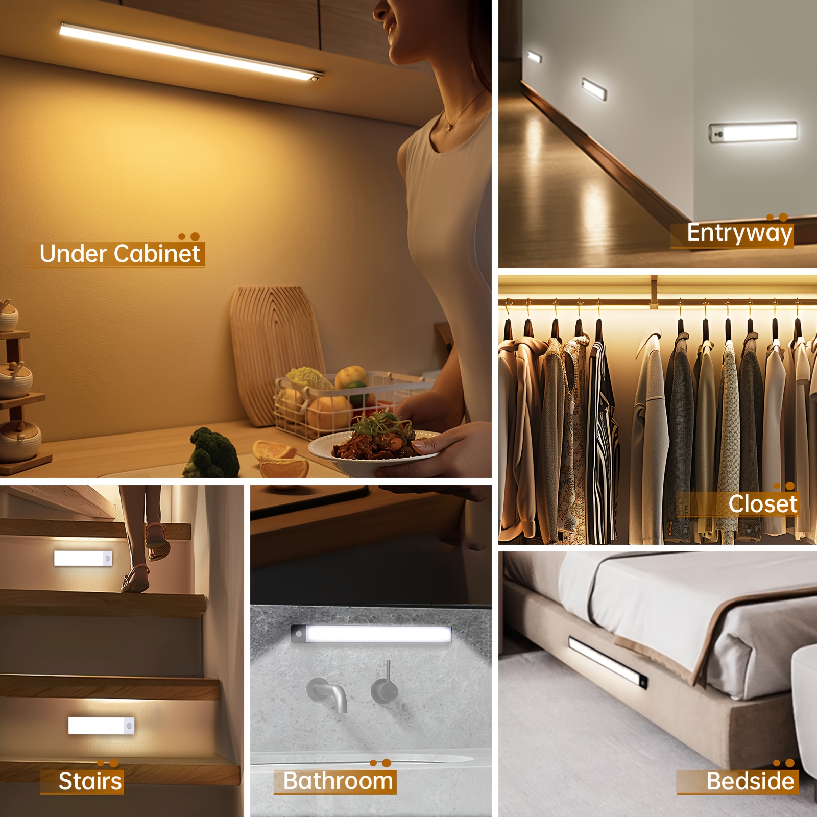 rechargeable motion sensor cabinet lights remote Temu United Kingdom