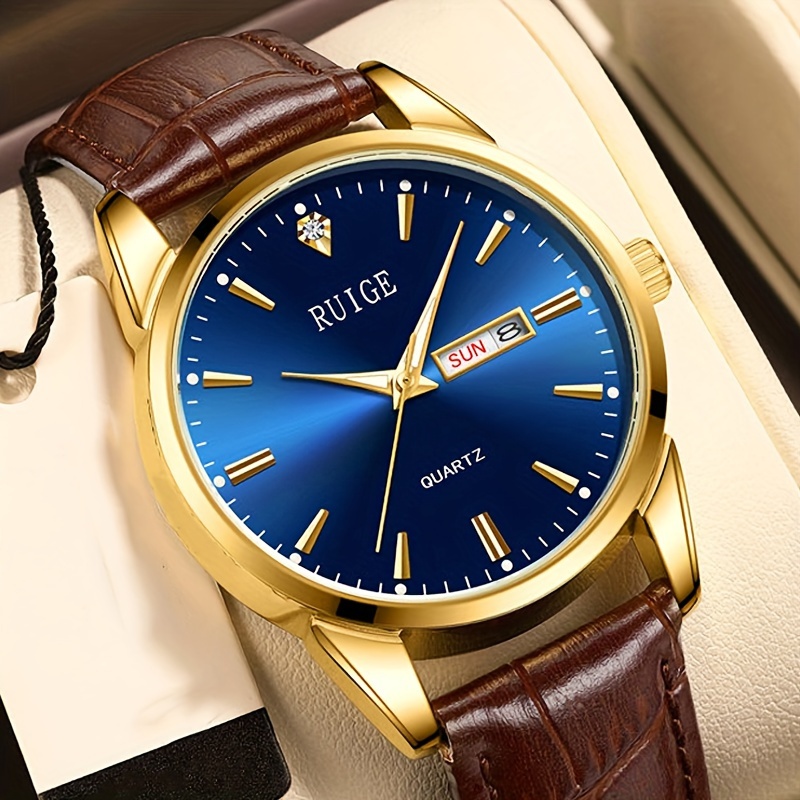 

Men's Quartz Watches Luxury Sports Luminous Watches Pu Leather Men's Watches Clocks