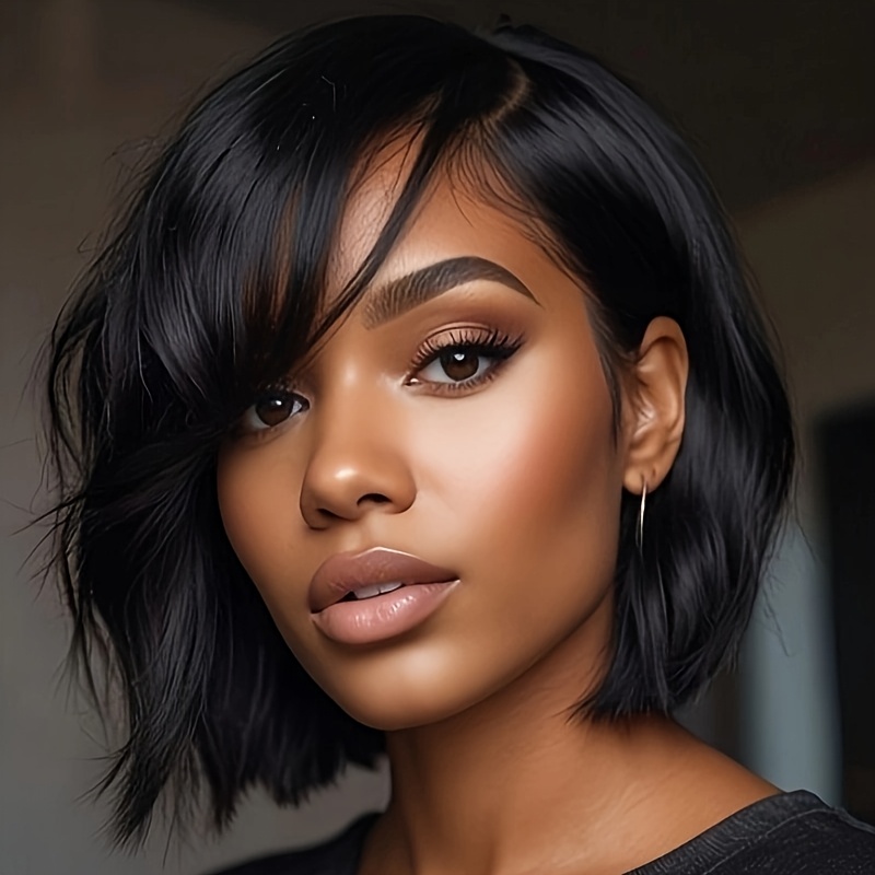 TEMU Nicelatus Short Black Wig Short Hairstyles Synthetic Body Wavy Wigs For Women Short Hair Wigs For Halloween, Christmas Party, Music Festival