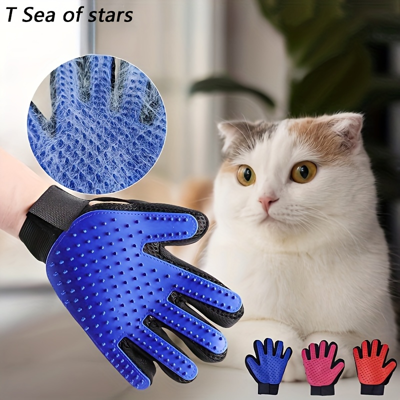 

[1pc Pet Hair Removal Glove] 1pc Silicone Pet Hair Removal Glove, Gentle Grooming Mitt For Dogs And Cats, Five-finger Design, Effective Lint Brushing, With Ideal For Long And Short Fur For Dogs