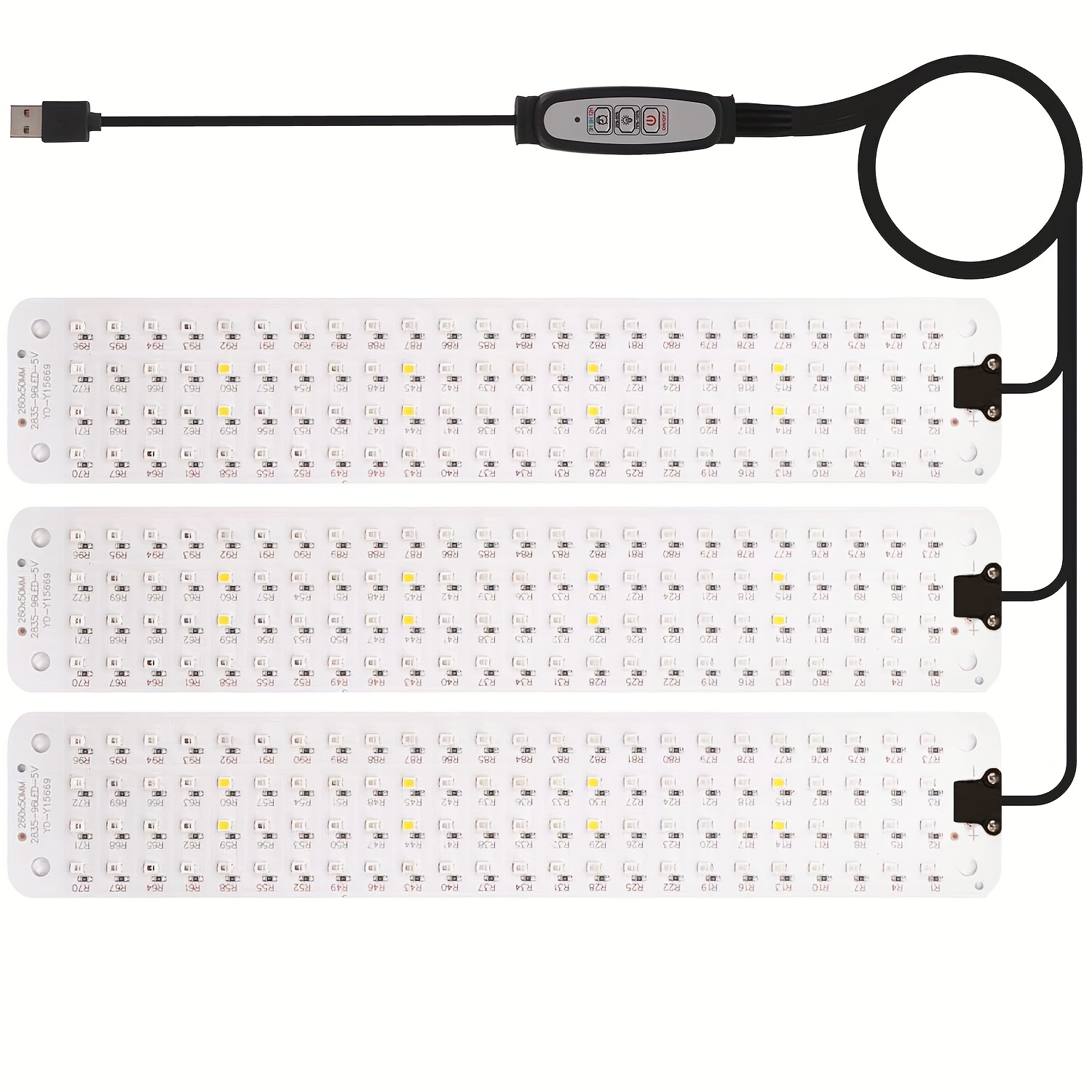 TEMU 1 Pack 1 Usb With 1 Light Panel/2 Light Panels/3 Light Panels/4 Light Panels Dimming Led Panel Plant Grow Light, Plant Cabinet Light For Small