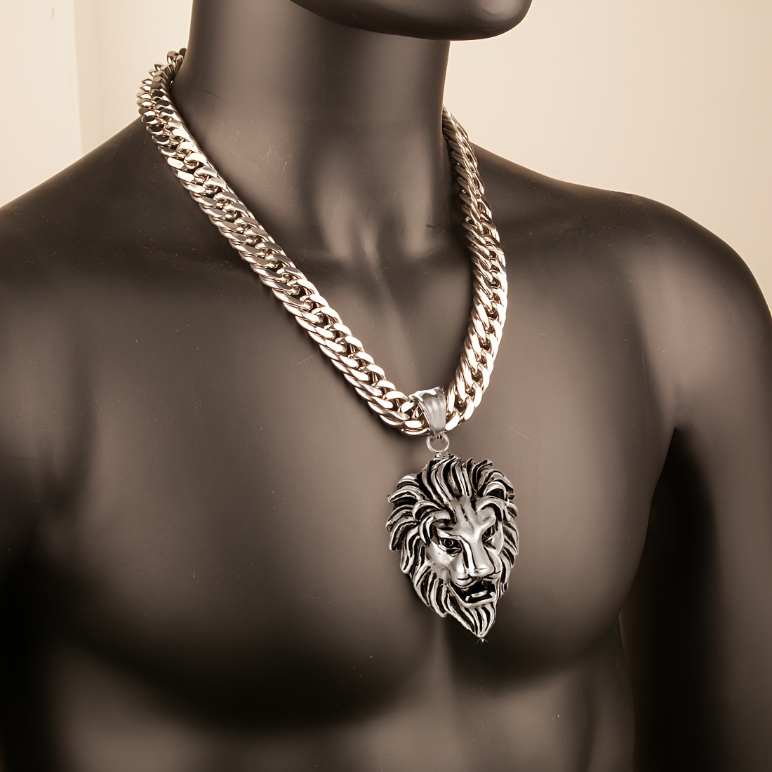 

Men's Pendant Necklace - 316l Stainless Steel With Cuban Link Chain, & Non-magnetic, For A Masculine Style