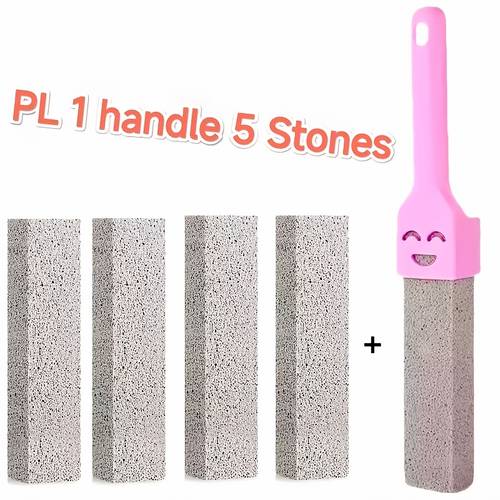5pcs pumice stone toilet brush bathroom cleaning stone with handle tile sink bathtub limescale rust stain remove cleaning tools