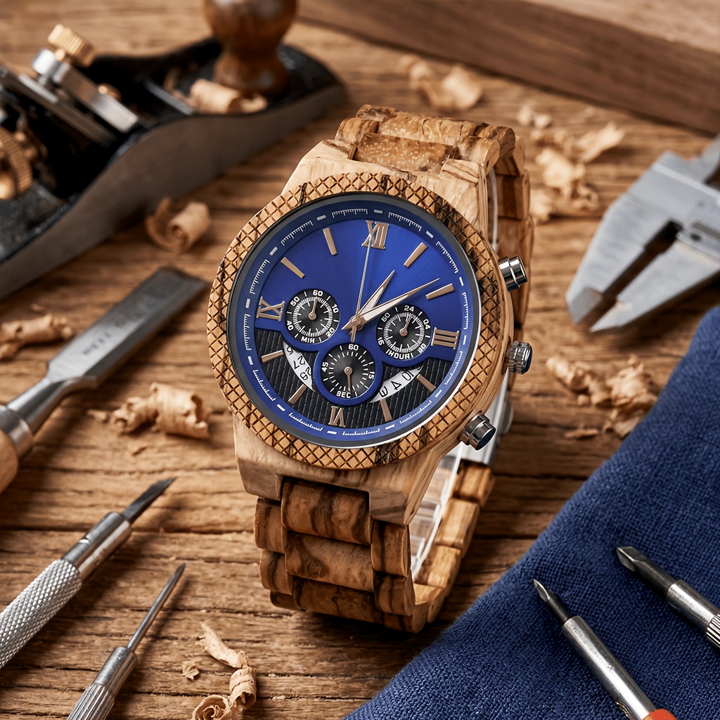 Wood Watch For Men Watch Chronograph Ckock Men's Wooden Wrist Gif