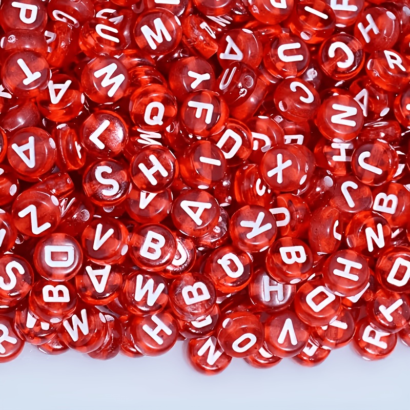 TEMU 0.4x0.7cm 300pcs Transparent White Letters Mixed With English Letters, Used To Make Bracelets, Necklaces, Earrings And Other Additions. Diverse