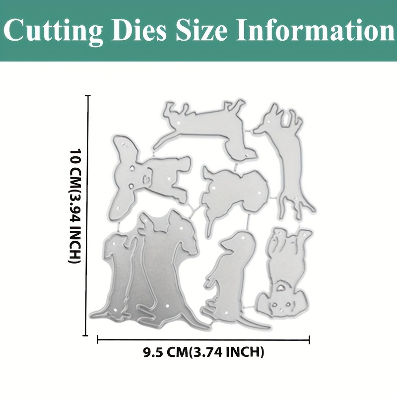 Image of A Collection Of Metal Cutting Dies Featuring Dogs, Perfect For Card Creation, Scrapbooking, And Crafting Gifts, Including Knife Blade Punches And Stencil Templates