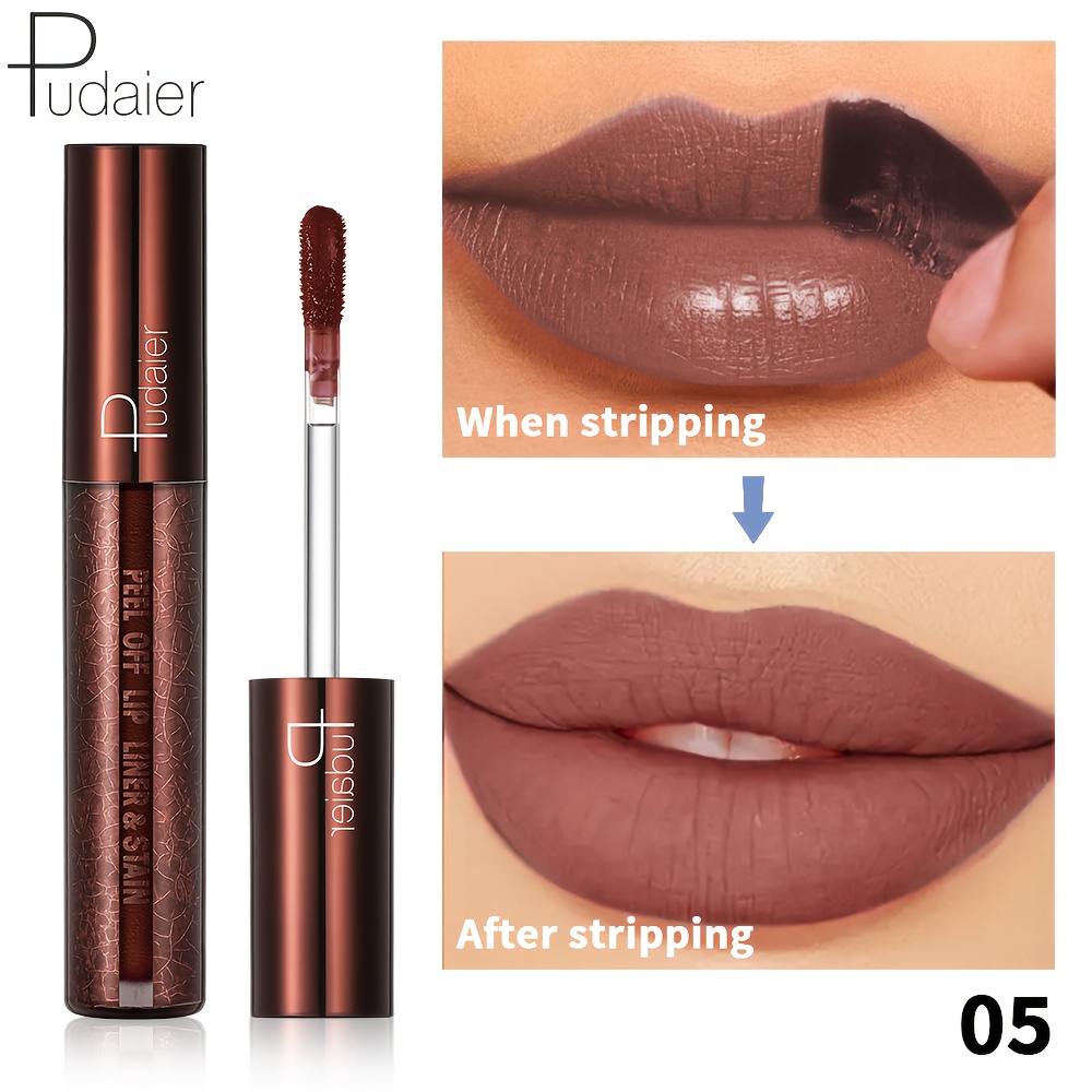 Image of 5 Colors Peelable Lip Glaze-long-lasting, Waterproof, Peelable Shine, Pigmented Pink Tones, Easy To Apply And, Suitable For All Light Beige Types