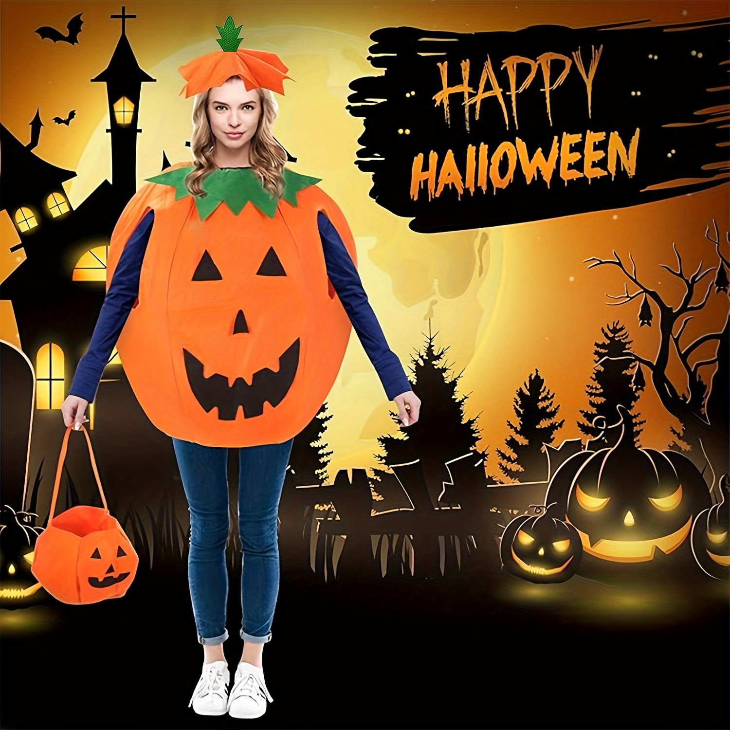 

Halloween For Adults, , Includes Hat And Bag For Women