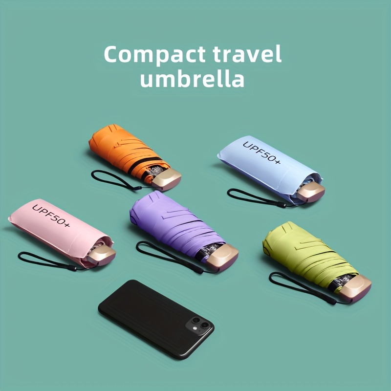 compact travel umbrella portable folding sun umbrella with 6 rib manual open lightweight and durable   for   ideal for beach   and outdoor activities beach umbrella   accessory minimalist style