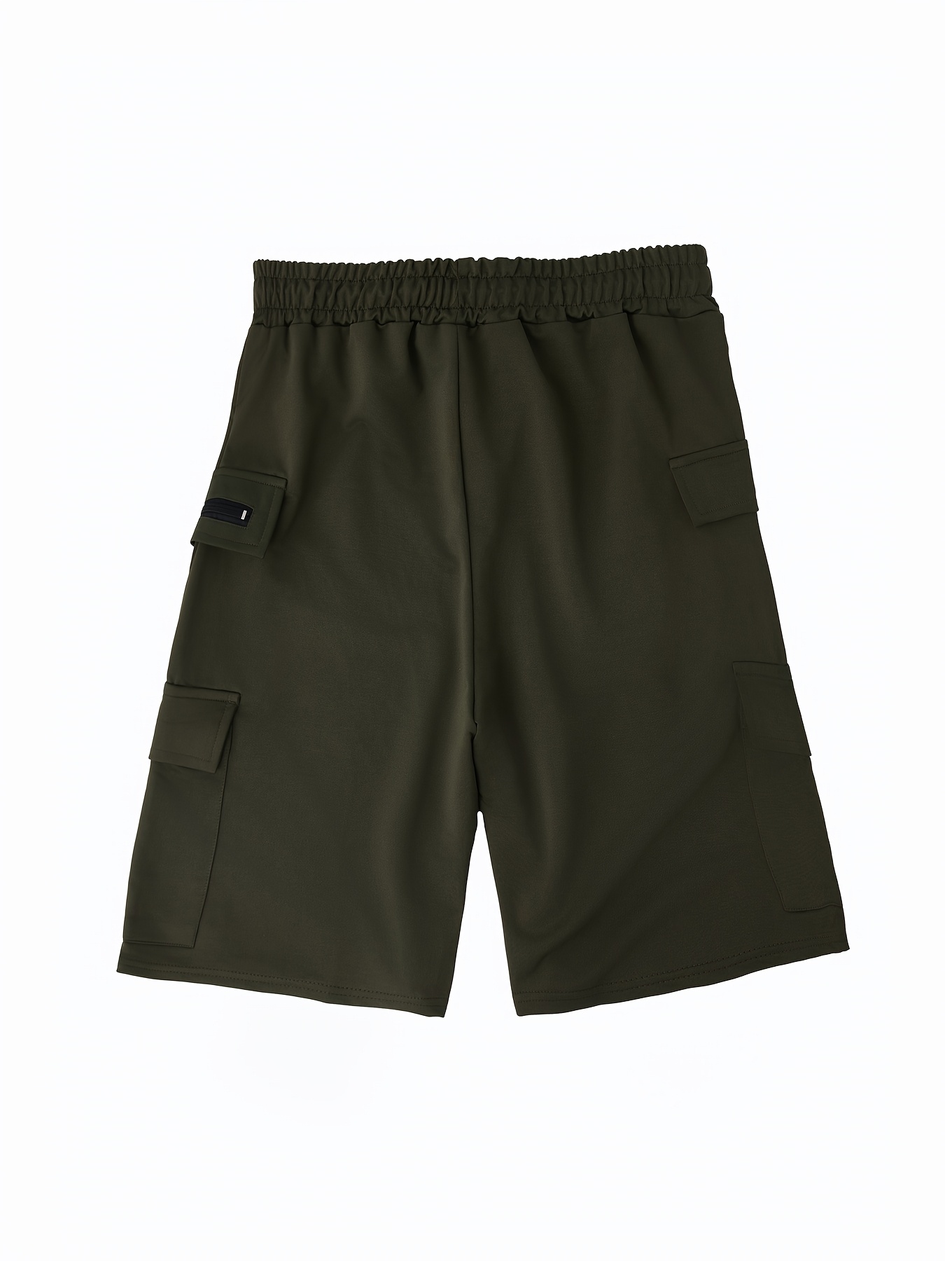 mens casual cargo shorts zipper pockets olive green loose Temu Spain