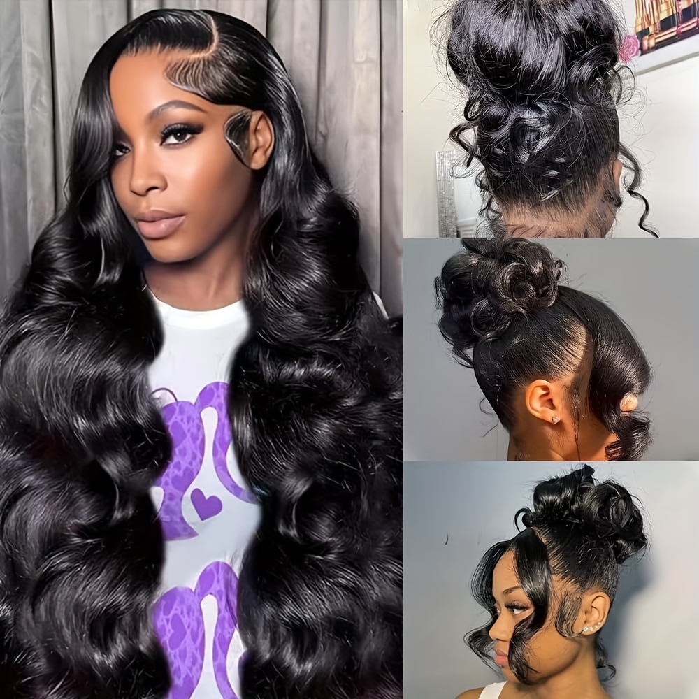 Brazilian Human Hair Wigs For Suitable For African - 360° Full Lace Front Wig With Transparent Base & Hairline, Body Wave Density, Baby Hair For Natural Look (no Glue/ Application)