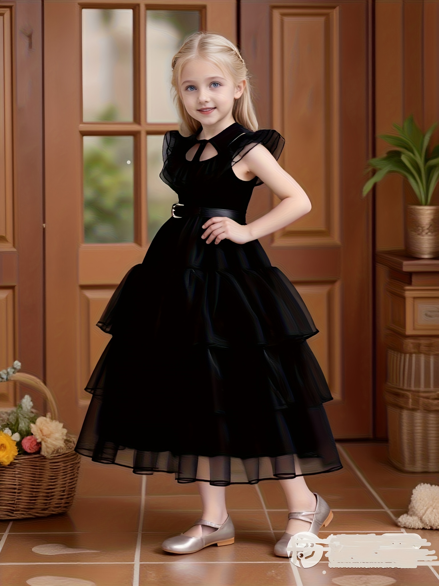 long sleeve formal dress fast shipping Fast Delivery Long Sleeve V-Neck A-Line Midi Wedding Guest Dresses main image 1