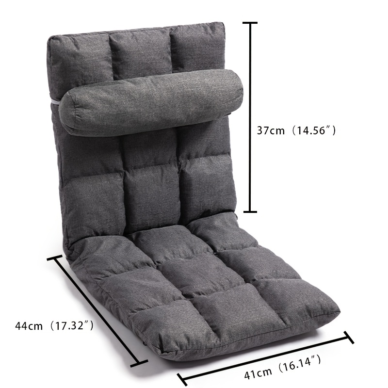 Silla de Oficina Moderna para el Hogar con Ángulo Ajustable, Respaldo Envuelto en Esponja Suave, Ideal para el Hogar, Dormitorio, Dormitorio, Balcón - Tela Gris/Metal, Cojín para Silla de Oficina, Uso de Computadora