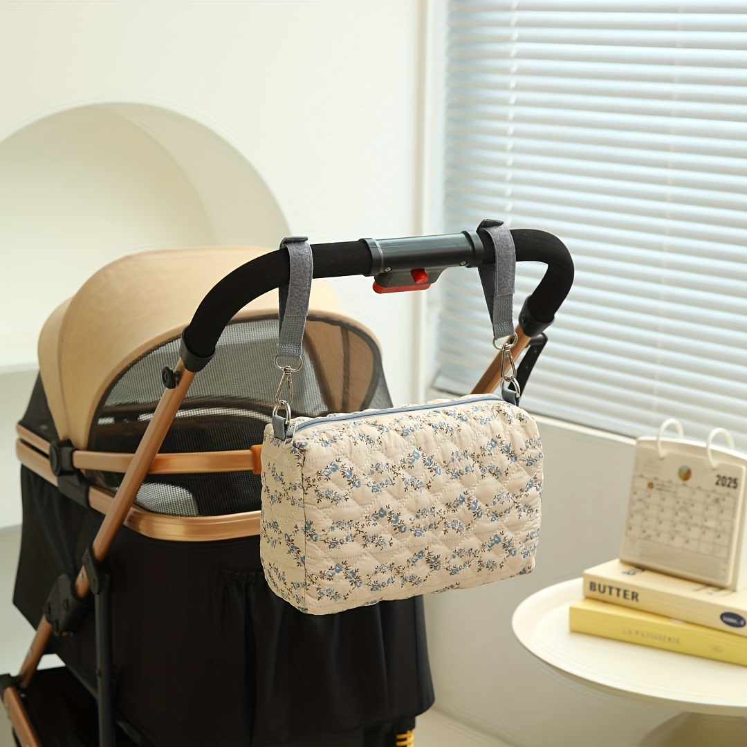  -tasche mit blumenmuster, reisetasche für eltern, gesteppte aufbewahrung für die musthings von mama, kinderwagen-organizer für  n, feuchttücher, taschentücher und mehr