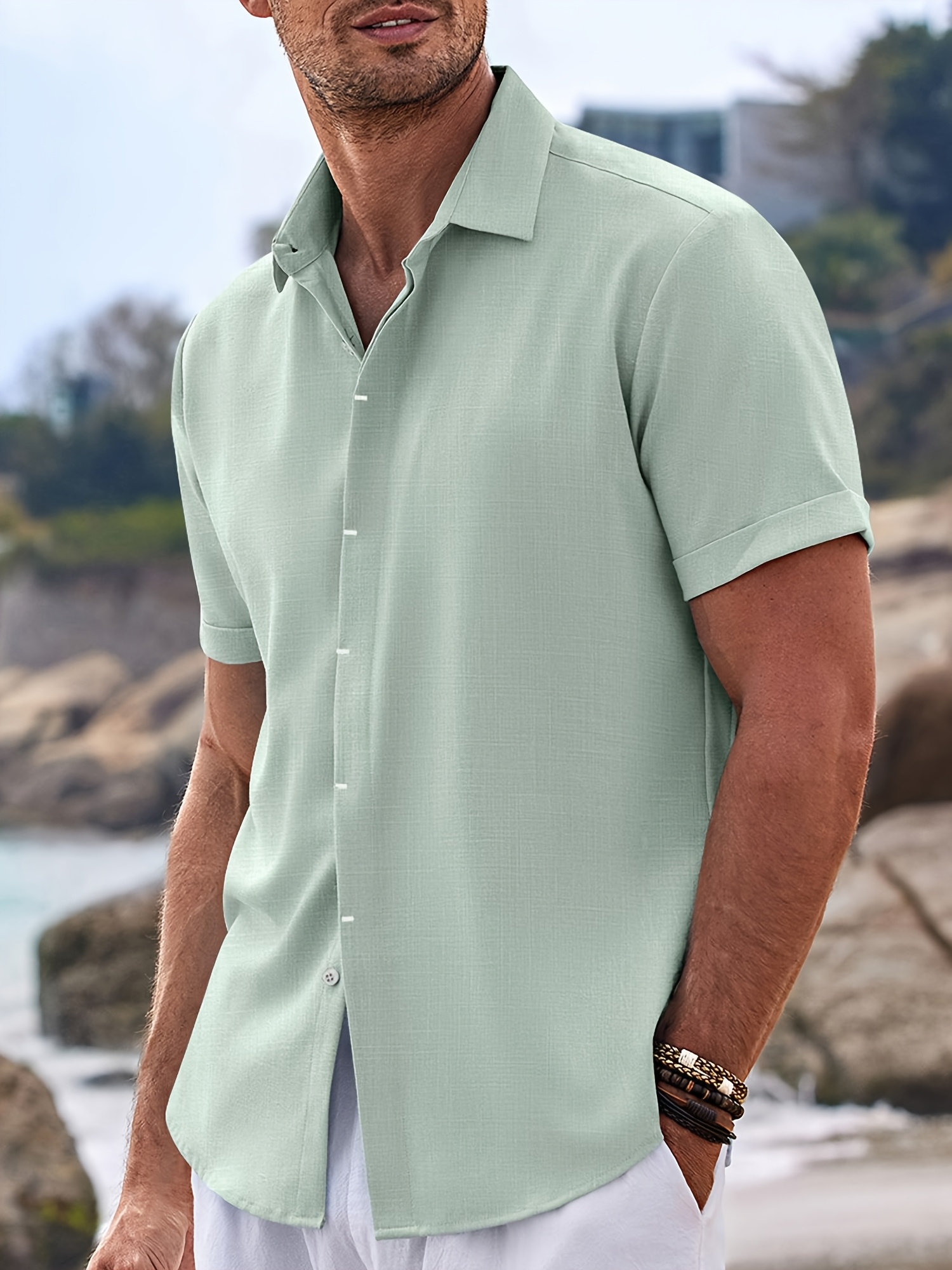 Coofandy Men's Linen Short Sleeve Button Down Shirts Best