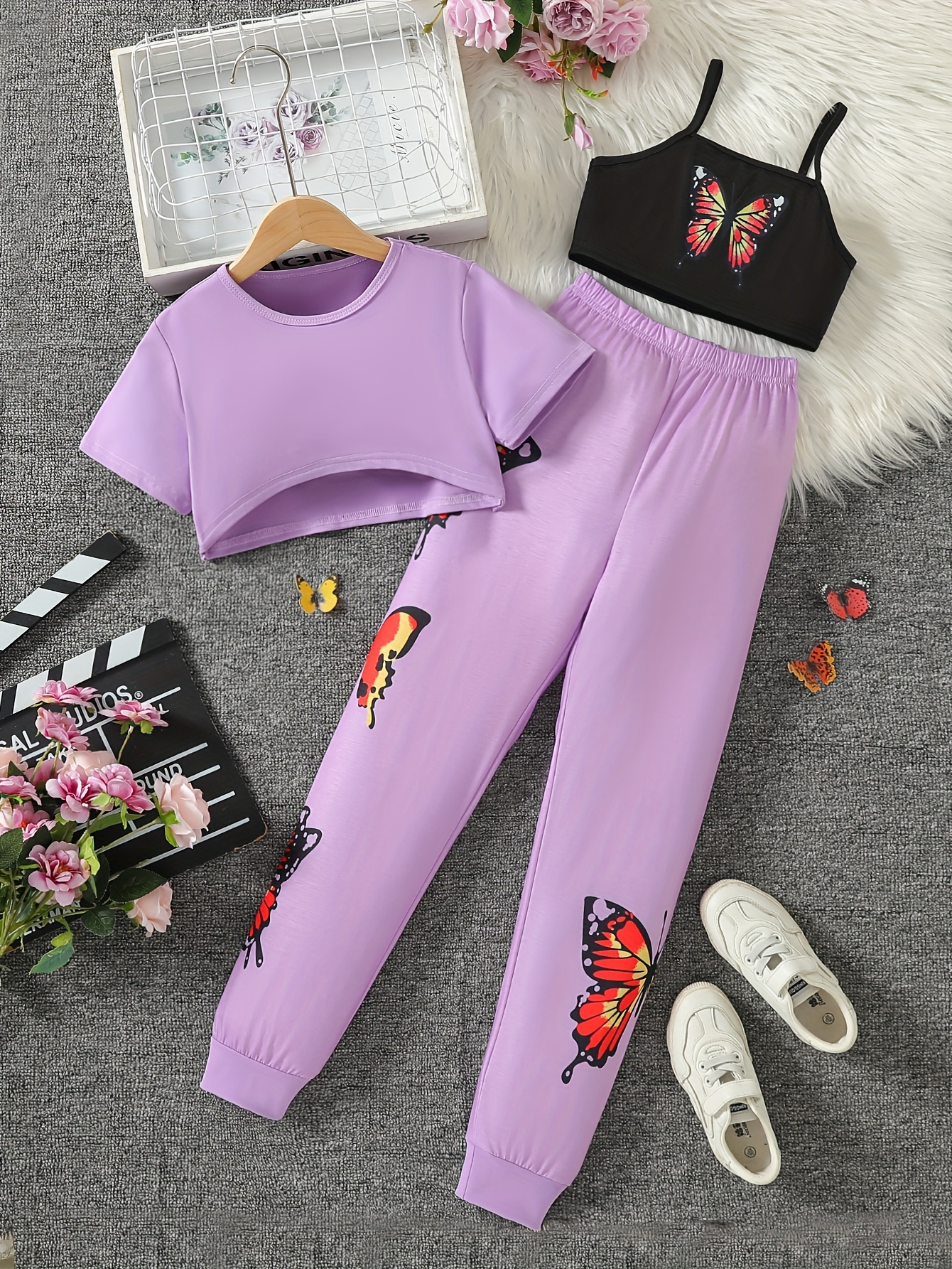 Pink Teen Girl Casual Pants Sets Pants Sets for Womens Graphic 2