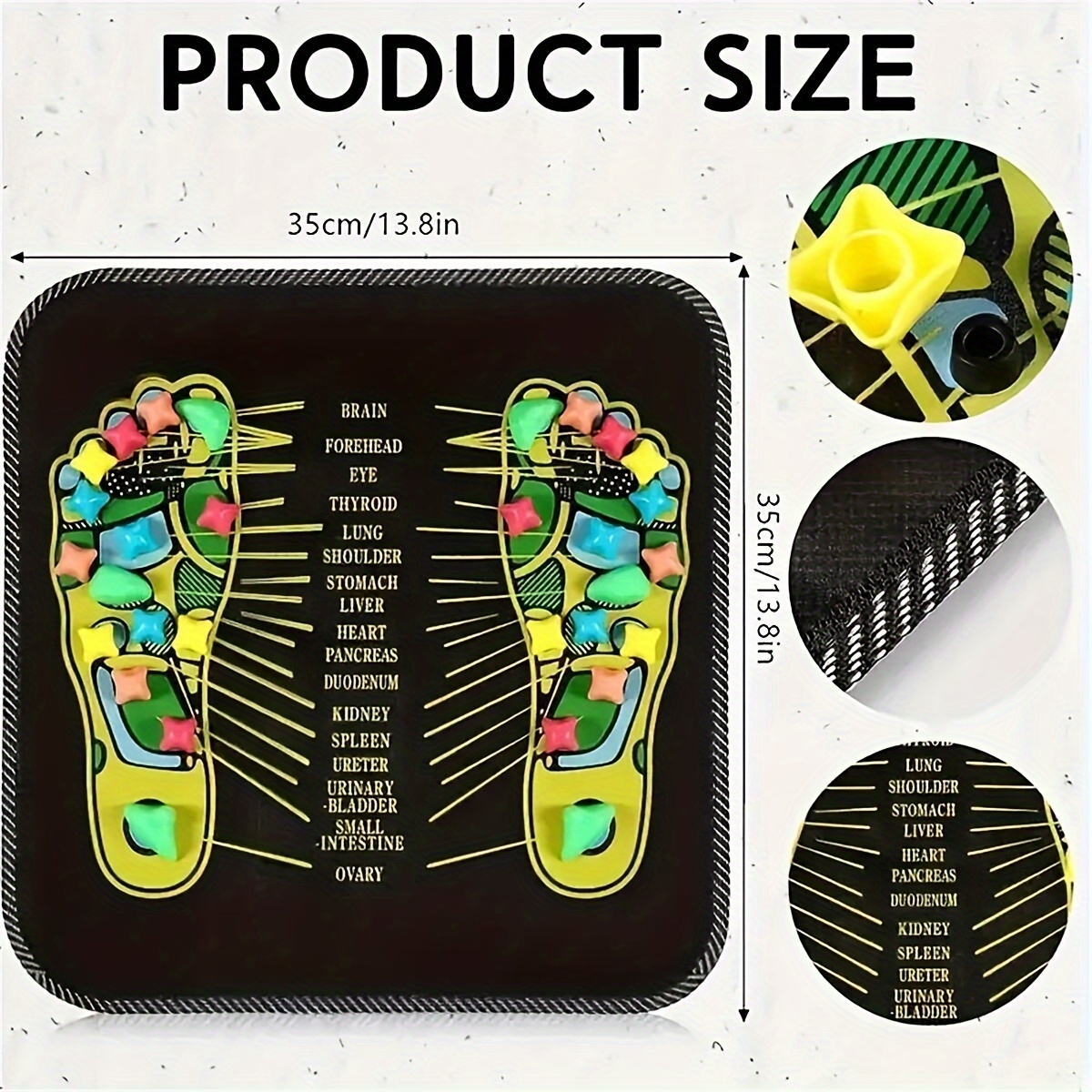 colorful stone foot acupressure mat   pebble like massage pad for home use details 0