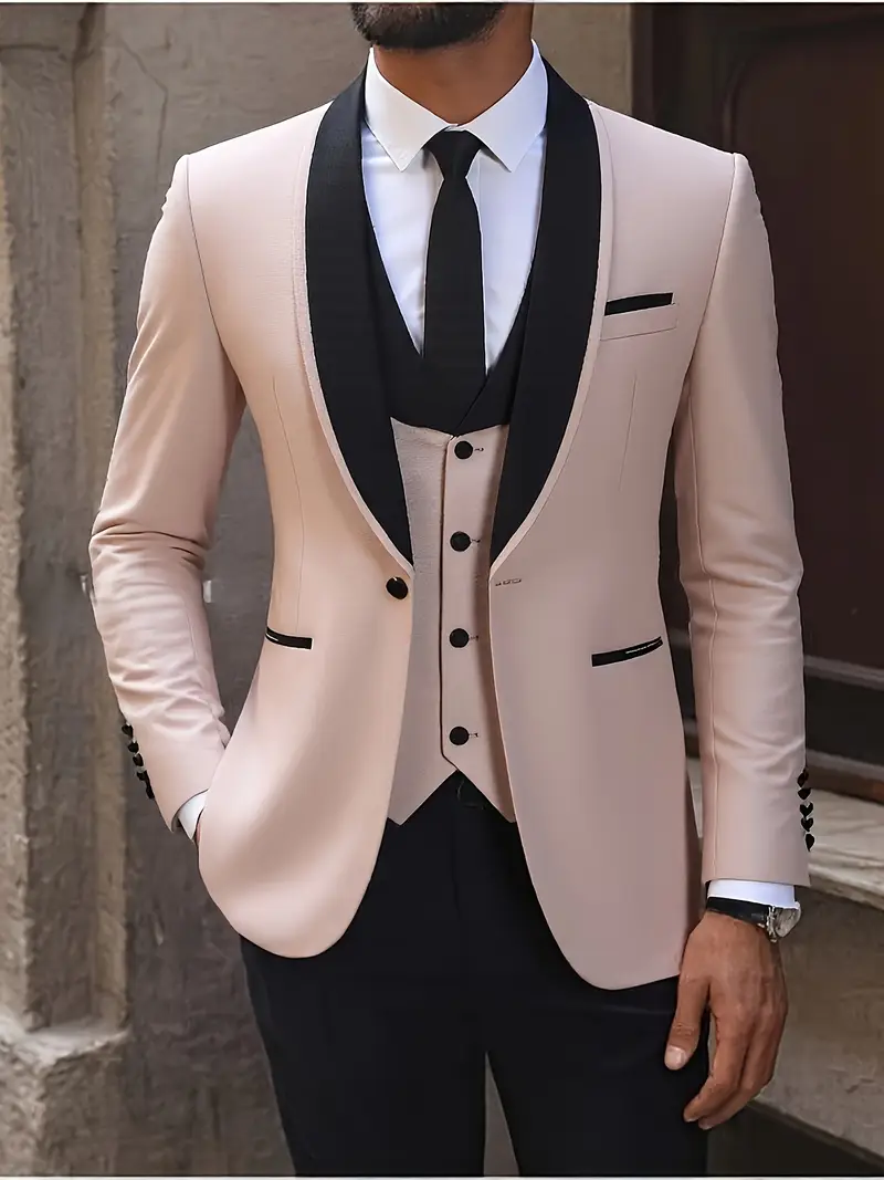 mens 3pcs tuxedo suit jacket suits men fit - Temu mens 3pcs tuxedo suit jacket suits men fit - Temu