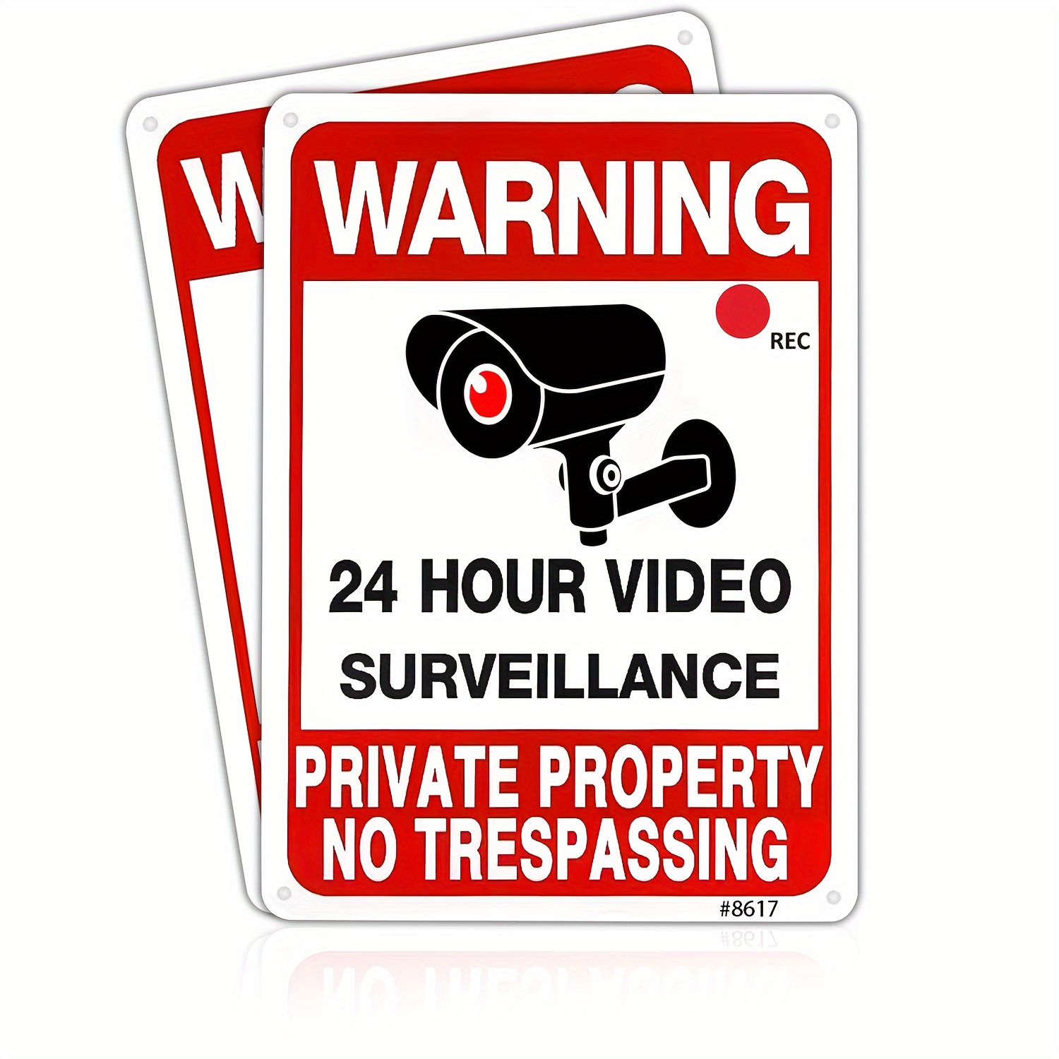 

2-pack Dxsign Aluminum No Trespassing Signs, 7x10 Inch, 24 Hour Video Surveillance Warning, Security Camera Sign For Home And Garden, Entryway Alert For