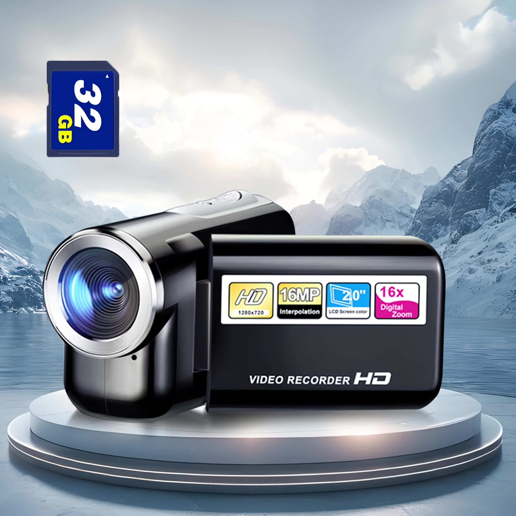 videocamera digitale 16mp hd 720p,   lcd da 5,08 cm, zoom digitale 16x, dv   portatile per vita quotidiana e riprese all  , senza scheda   scheda da 32gb opzionale Dettagli dell'articolo 0