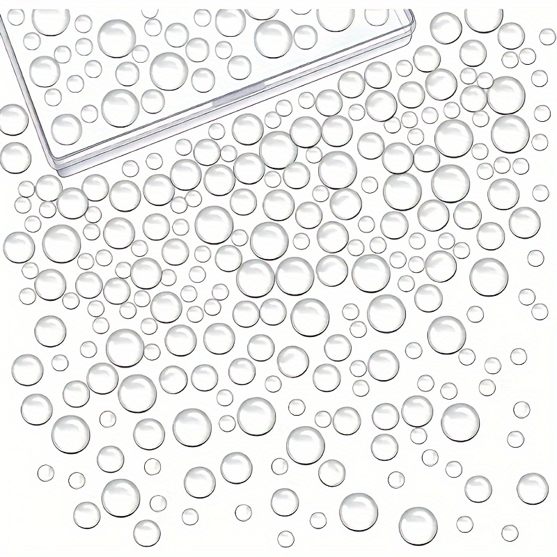

350pcs Transparent Fantasy Theme Water Droplet Resin Beads - Multi-size Clear Embellishments For Crafts And Decor