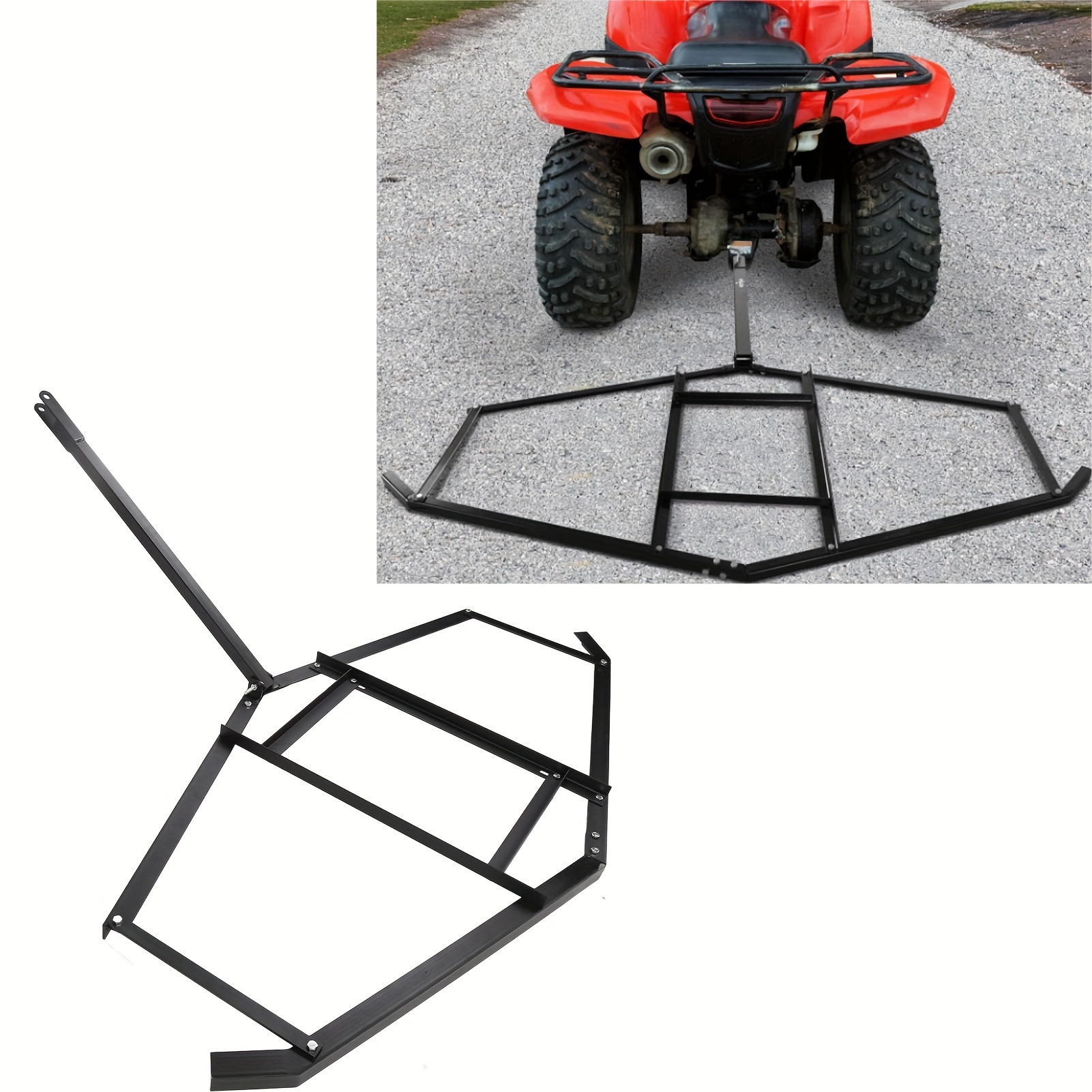 

74 Inch Drag Driveway Tractor Harrow Heavy Duty Steel Lawn Leveling Rake For Atv Utv Trailer Mower