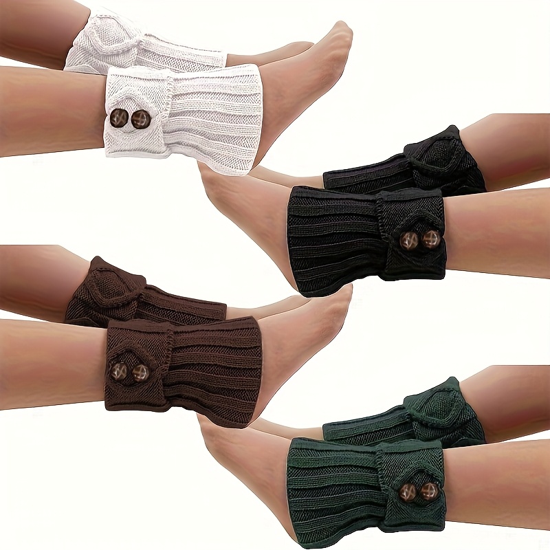 Image of /4 Pairs Of Women's Socks Leg Warmers Short Socks Leg Warmers Feature Stacked Winter Warm Teenage Christmas Gifts