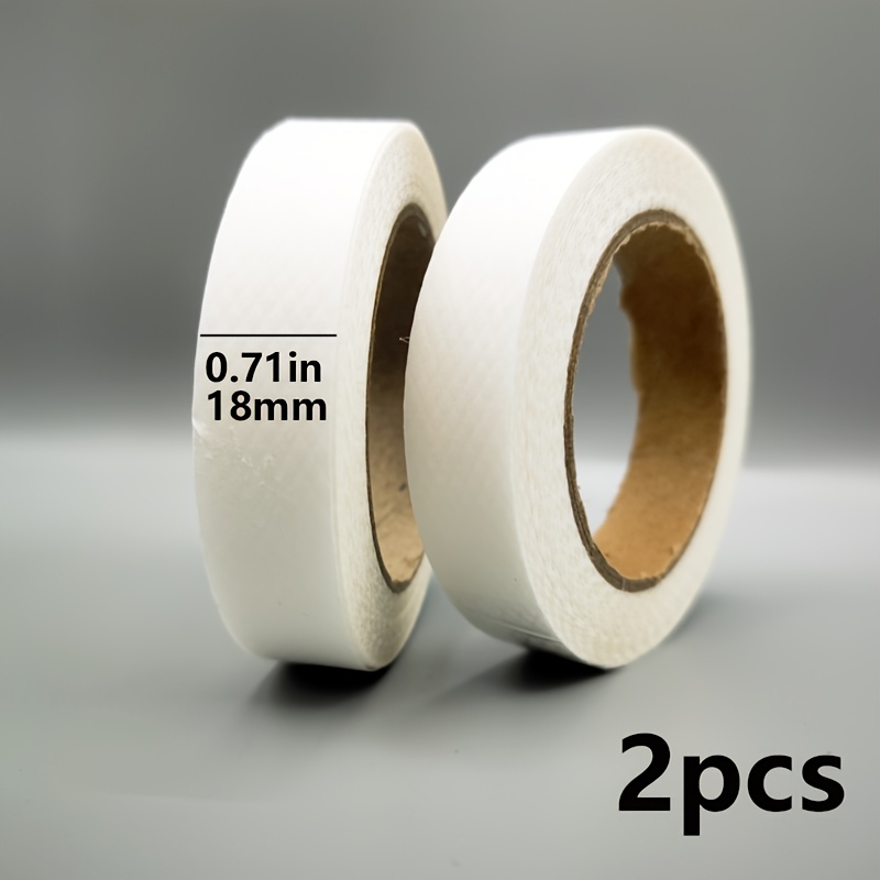 Image of Set Of 2, No Sew Double-sided Fabric Adhesive Tape, 1000 Inches Total, Durable Hem Tape For Garments, Drapes, And More, Heavy-duty Adhesive For Fixes, Heat-resistant White