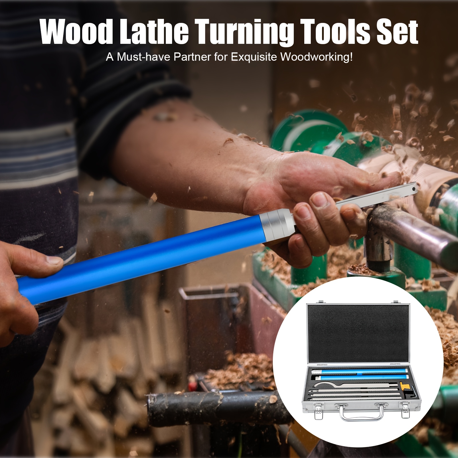 6in 1 Turning Tool Kit Carbide Wood Turning Tools Woodturning Tools Rougher Turning Chisels Kit + Box