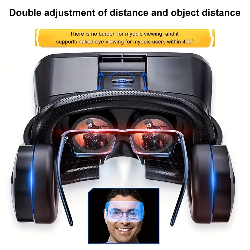 1pc VR Park All-in-One 3D VR Headset with Motion Tracking - Lightweight ABS Material, Adjustable Headband and Nose Pad - Standalone VR System for Games, Movies, Home Theater and Recording - Compatible with PC/ Console/ Smartphone Content, 2025 Design