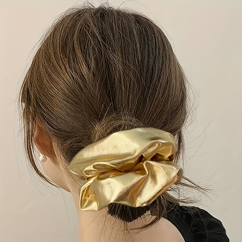 

Elegant Velour Hair Tie Scrunchie For Women And Girls - Solid Color, Elastic Band For Ponytails And Buns, Stylish Hair Accessory, Suitable For Ages 14+, Single Piece