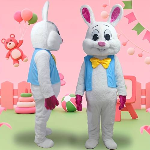 adult bunny mascot costume cartoon animal cute rabbit doll costume christmas easter animal onesie suitable for party masquerade family gathering holiday performance atmosphere props
