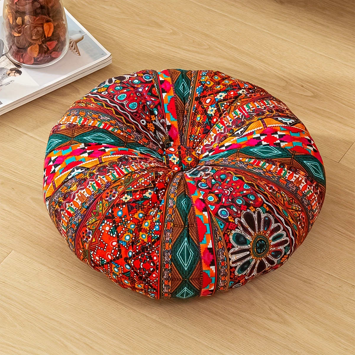 Bohemian Style Thick Round Floor Mat for Home Decor