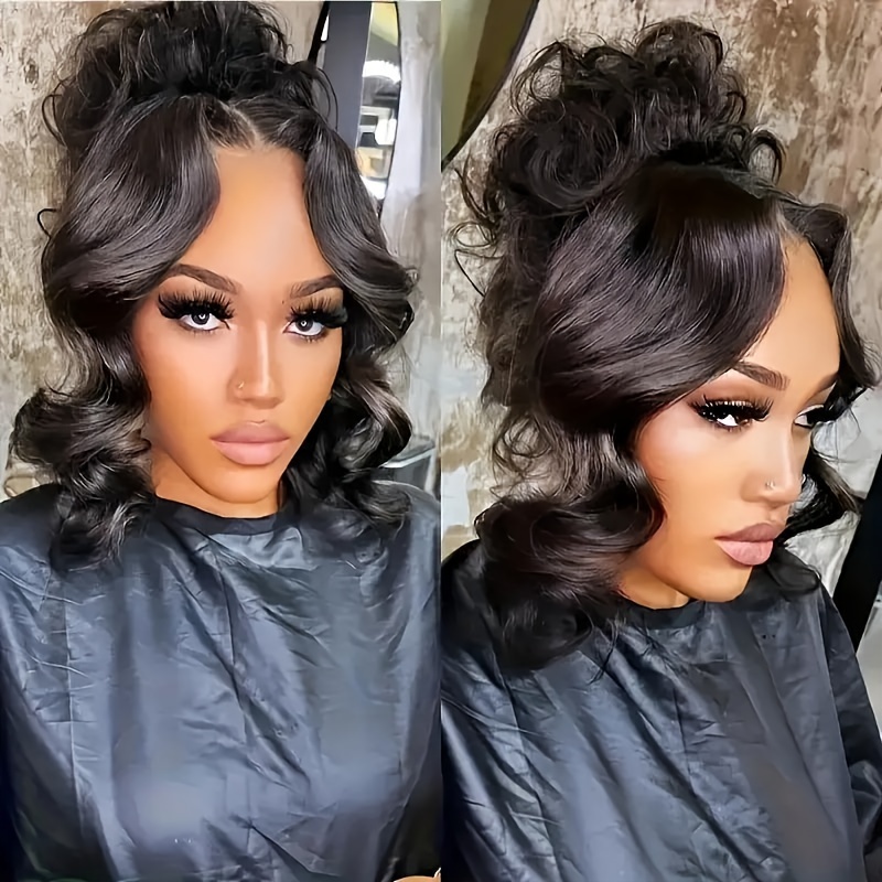 Image of 360 Lace Front Wigs Human Hair 360 Hd Lace Frontal Black Wigs Human Hair Body Wave Transparent Lace Front Wig For Women With Baby Hair