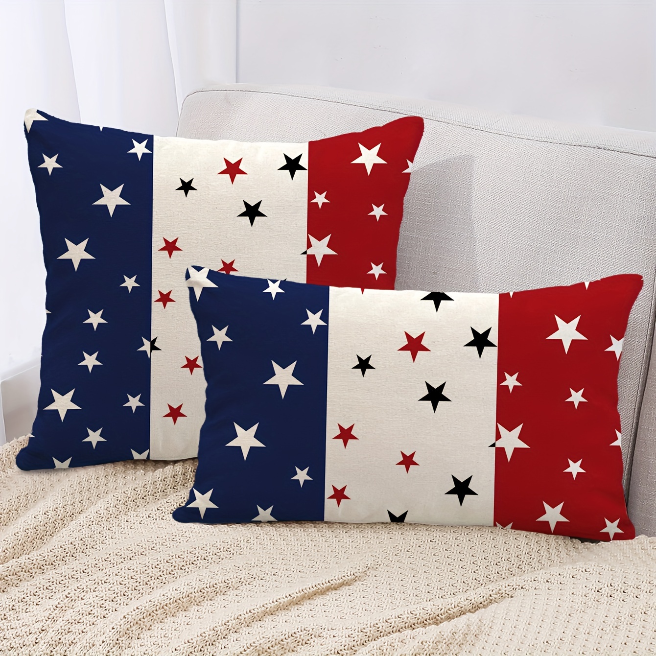 

1pc 4th Of July Independence Day Square Linen Cushion Cover, Throw Pillow Cover, Bedroom Accessories, Sofa Cushion Cover, Living Room Throw Pillow Cover (no Pillow Core)